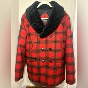 Pendleton MEN'S MEDIUM TRIBECA SHEARLING-COLLAR COAT WOOL NEW no tags, worn once